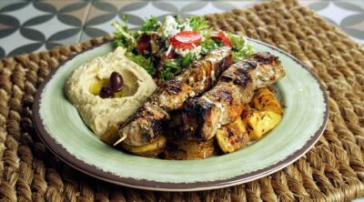 Large Salmon Kabob Plate